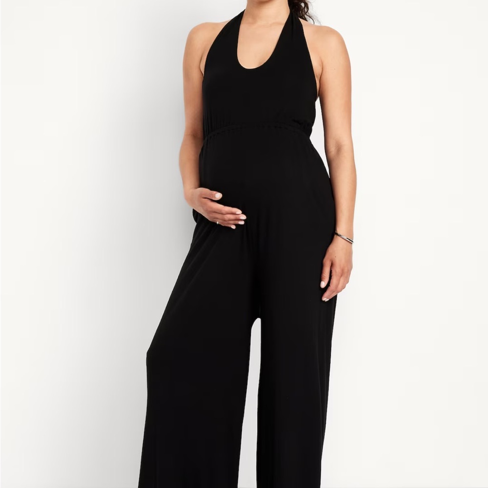 Old Navy Black Wide Leg Maternity Jumpsuit
